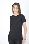 Gögüs Fileli Slim Fit T-shirt - Siyah