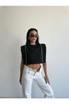 CHANEL VATKALI CROP BLUZ - Siyah