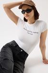 Baskılı Likralı Crop T-Shirt